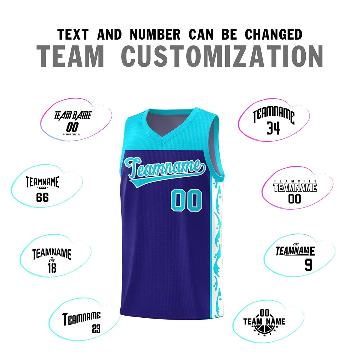 Custom Royal Side Pattern Sports Uniform Basketball Jersey|KXKSHOP