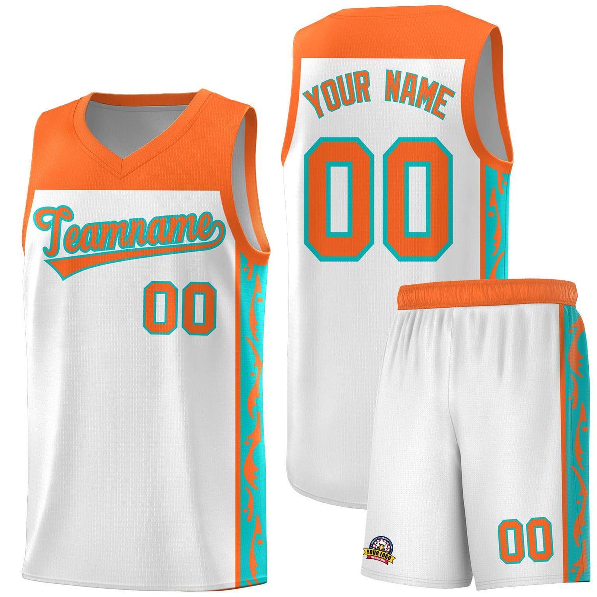 Custom White Side Pattern Sports Uniform Basketball Jersey|KXKSHOP