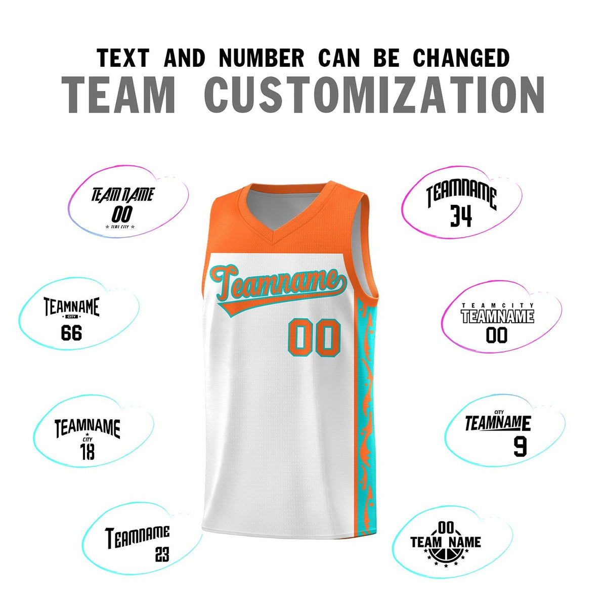Custom White Side Pattern Sports Uniform Basketball Jersey|KXKSHOP