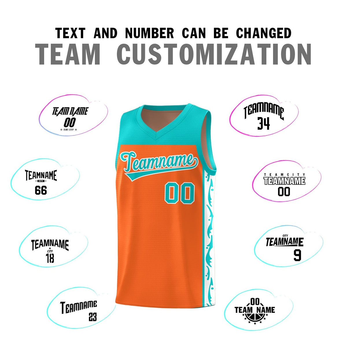 Custom Orange Side Pattern Sports Uniform Basketball Jersey|KXKSHOP