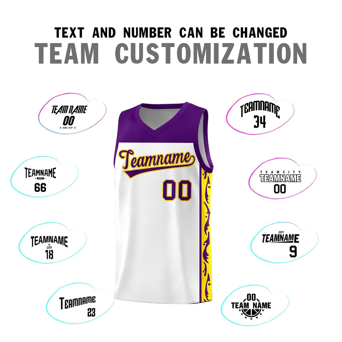 Custom White Side Pattern Sports Uniform Basketball Jersey|KXKSHOP