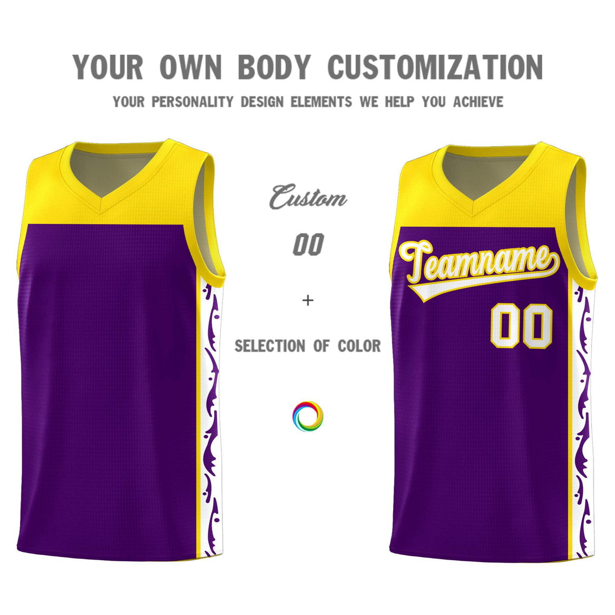 Custom Purple Side Pattern Sports Uniform Basketball Jersey|KXKSHOP