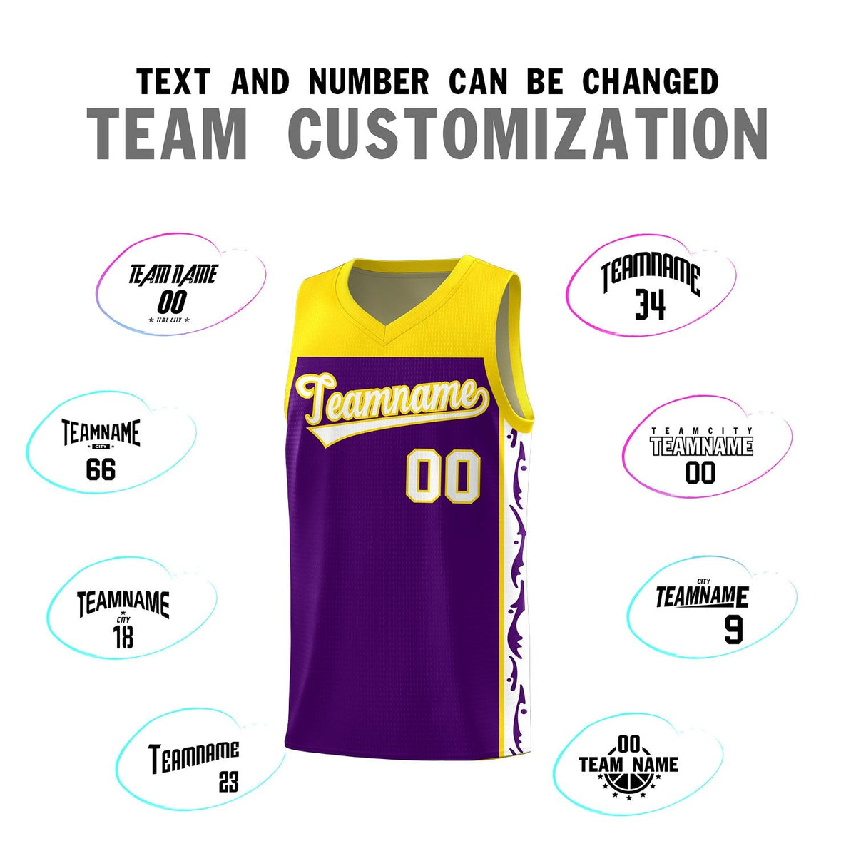 Custom Purple Side Pattern Sports Uniform Basketball Jersey|KXKSHOP