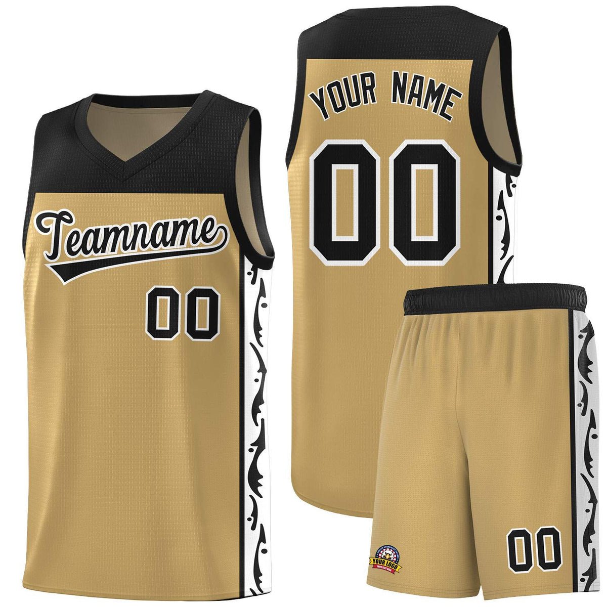 Custom Light Brown Side Pattern Sports Uniform Basketball Jersey|KXKSHOP