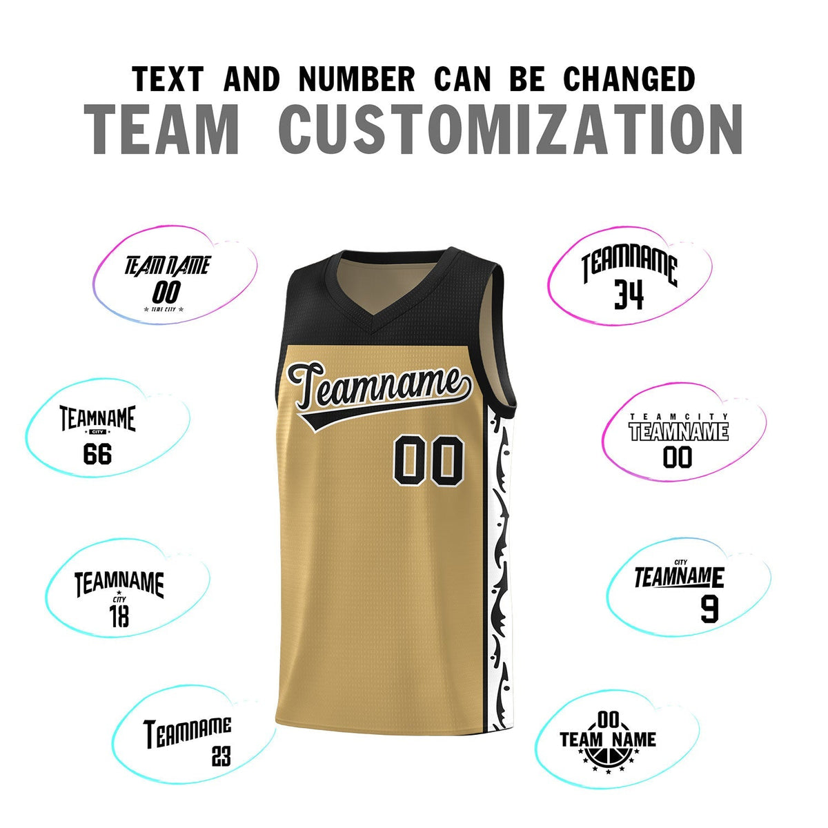 Custom Light Brown Side Pattern Sports Uniform Basketball Jersey|KXKSHOP