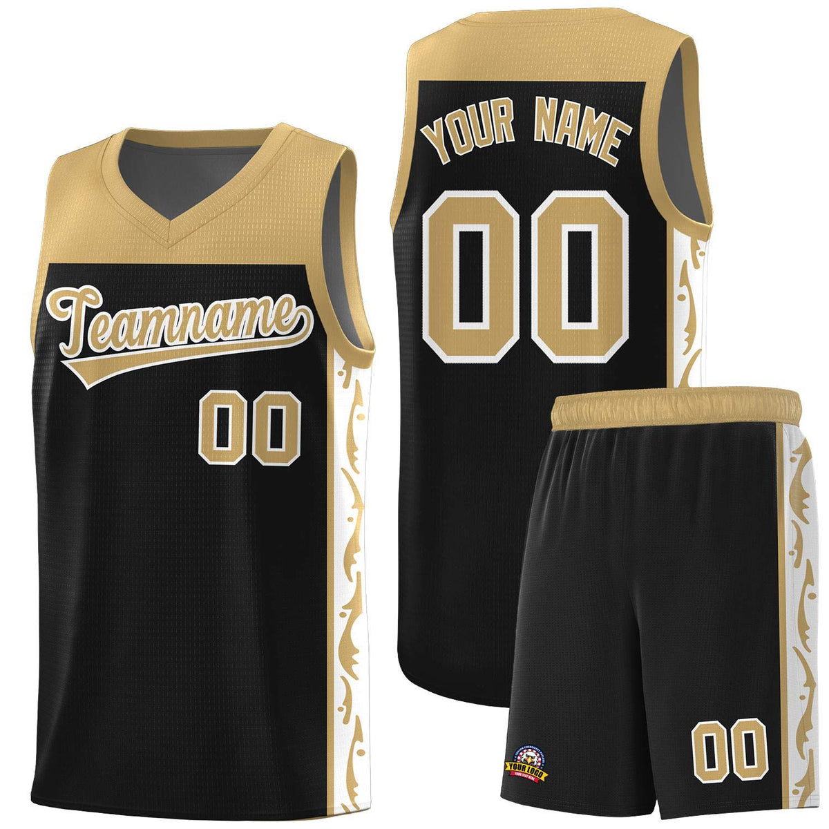 Custom Black Side Pattern Sports Uniform Basketball Jersey|KXKSHOP