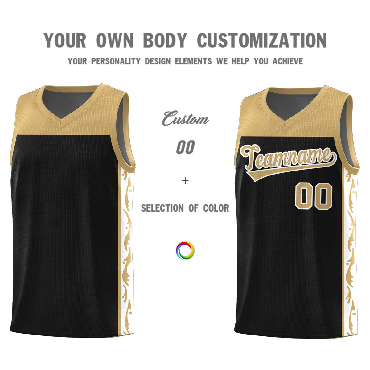 Custom Black Side Pattern Sports Uniform Basketball Jersey|KXKSHOP