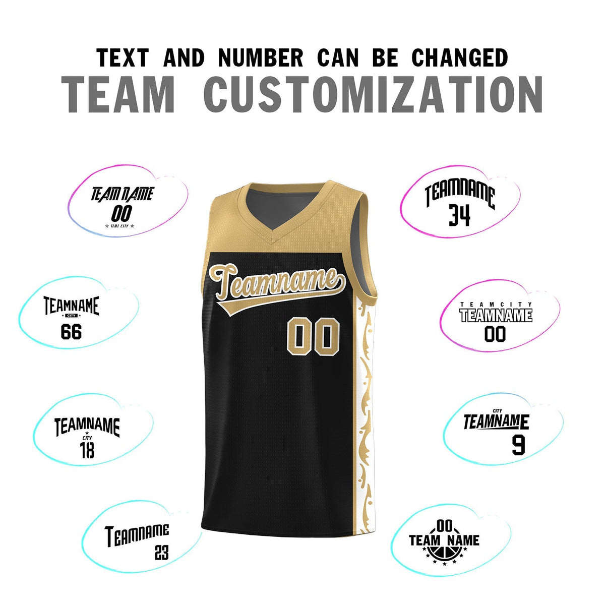 Custom Black Side Pattern Sports Uniform Basketball Jersey|KXKSHOP