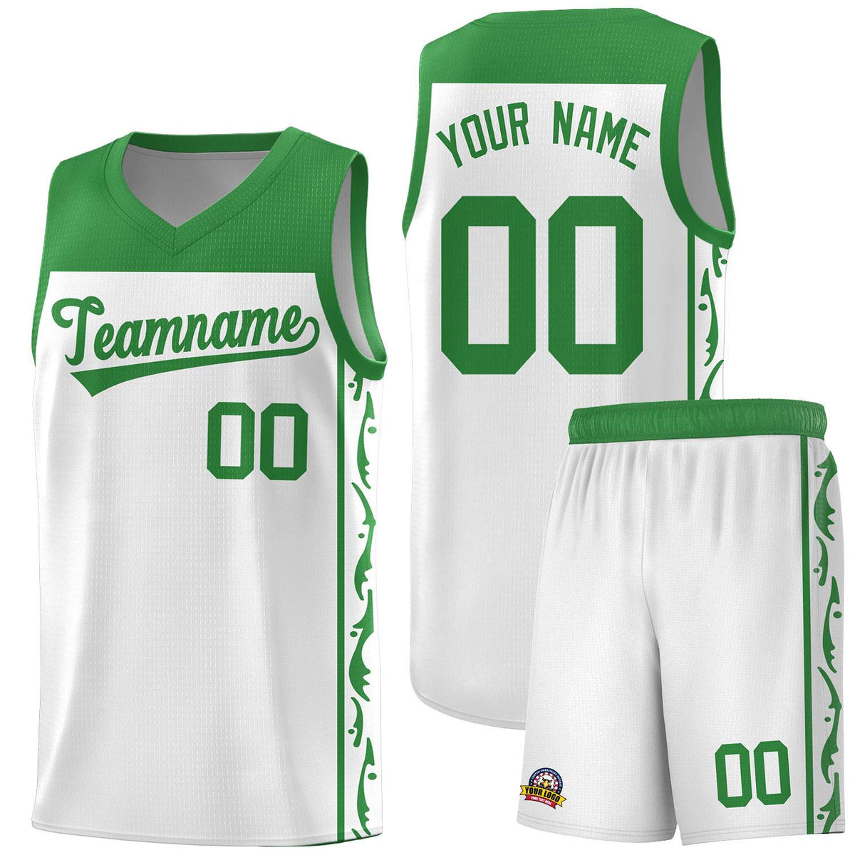 Custom White Side Pattern Sports Uniform Basketball Jersey|KXKSHOP