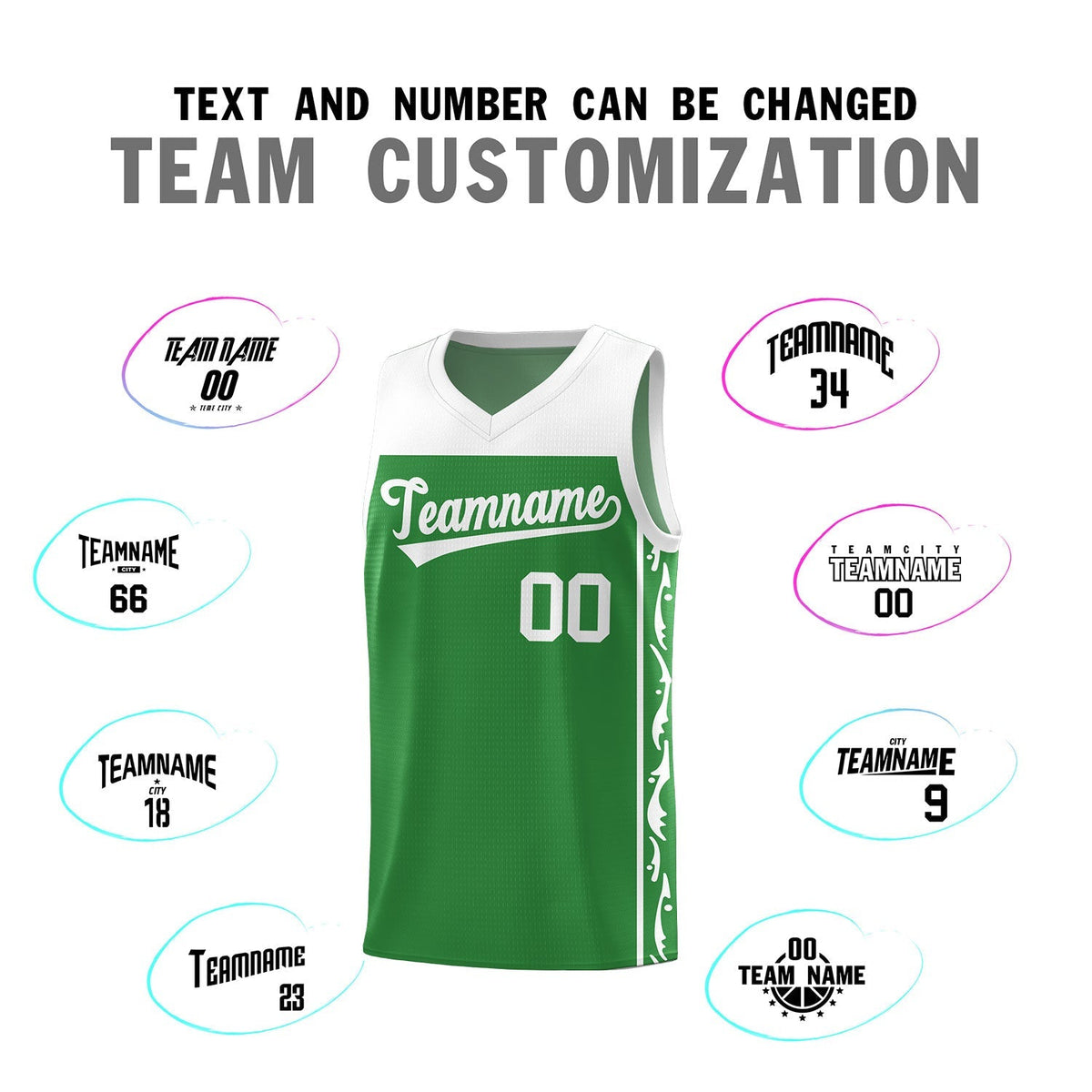 Custom Kelly Green Side Pattern Sports Uniform Basketball Jersey|KXKSHOP