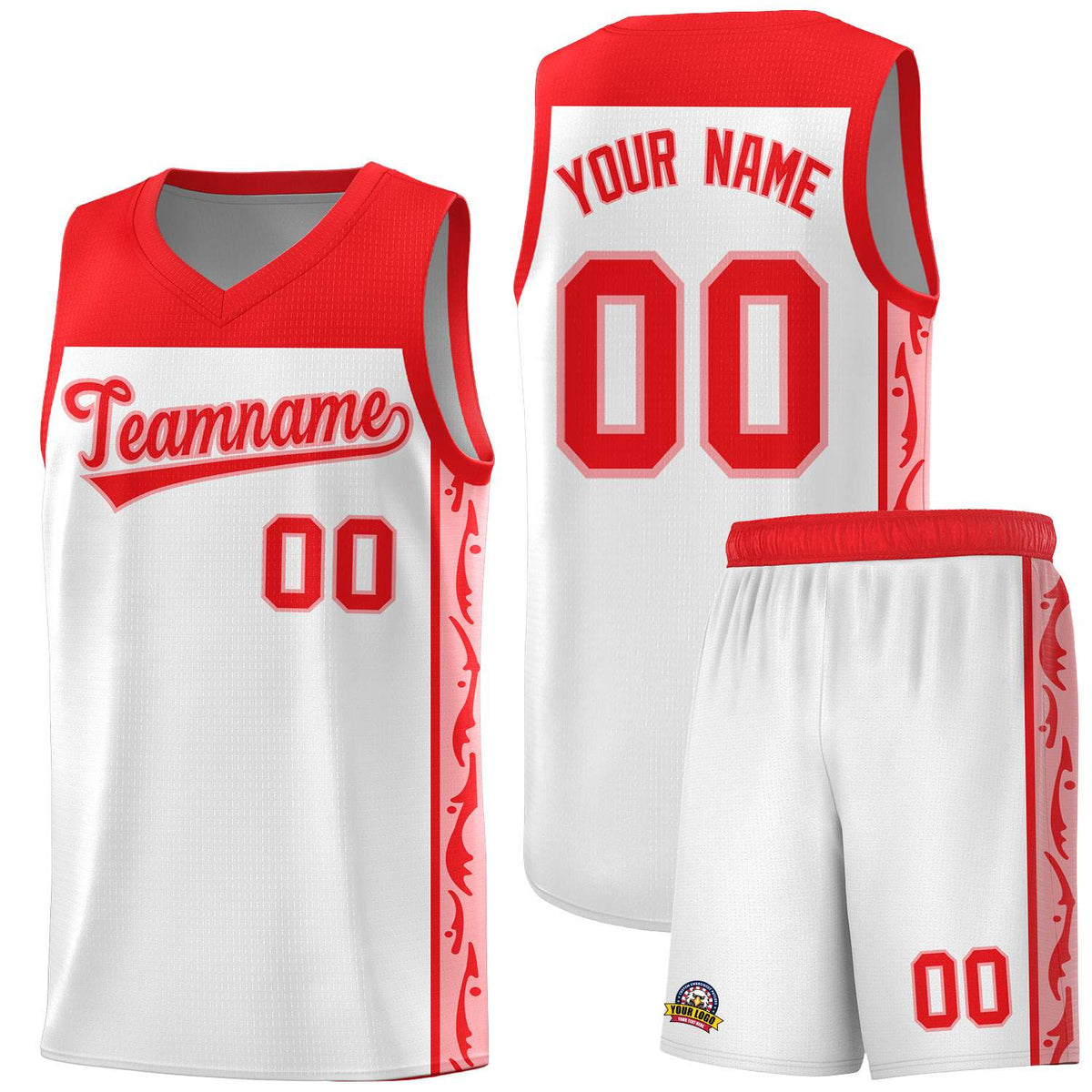 Custom White Side Pattern Sports Uniform Basketball Jersey|KXKSHOP