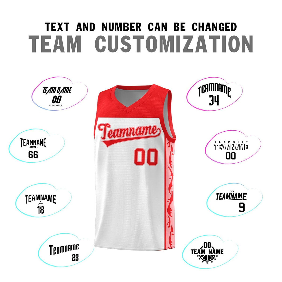 Custom White Side Pattern Sports Uniform Basketball Jersey|KXKSHOP