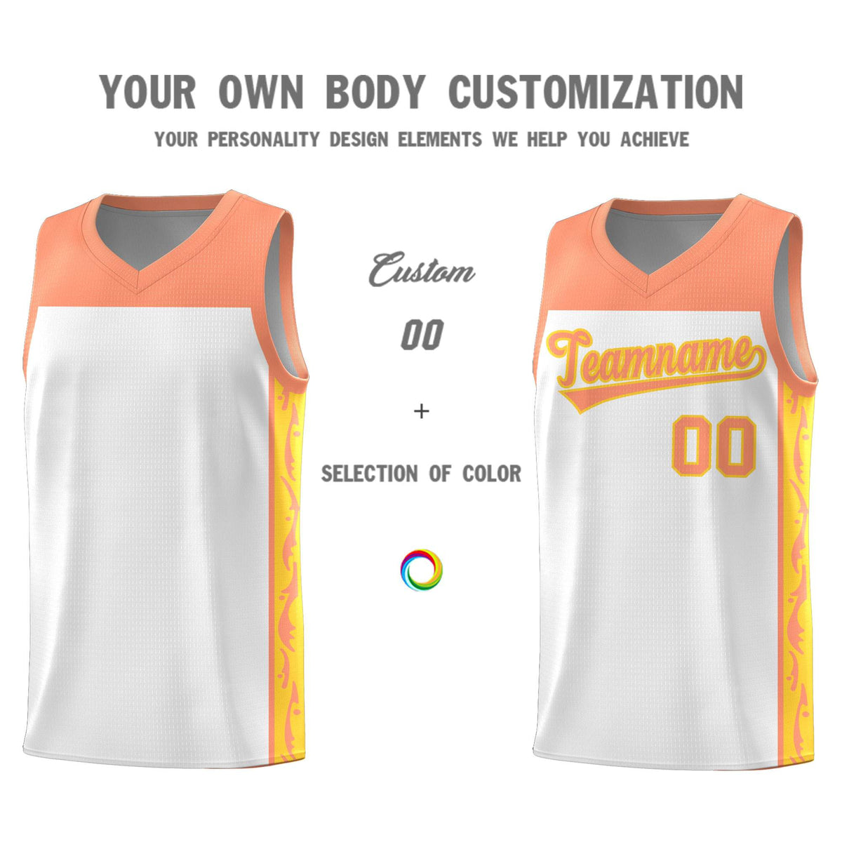 Custom White Side Pattern Sports Uniform Basketball Jersey|KXKSHOP
