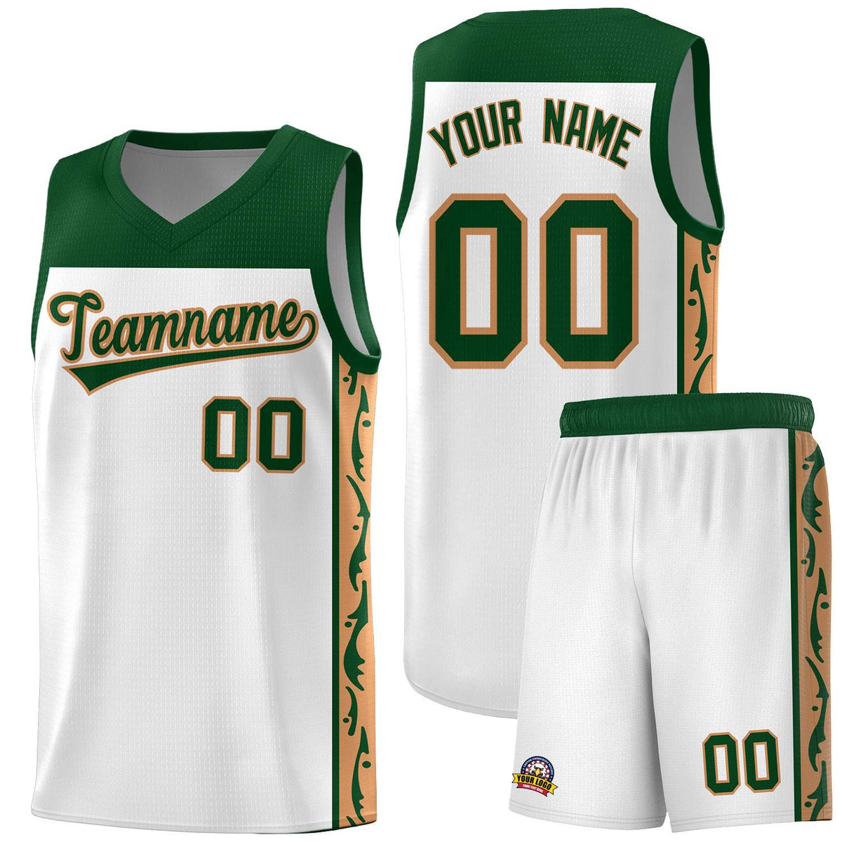 Custom White Side Pattern Sports Uniform Basketball Jersey|KXKSHOP