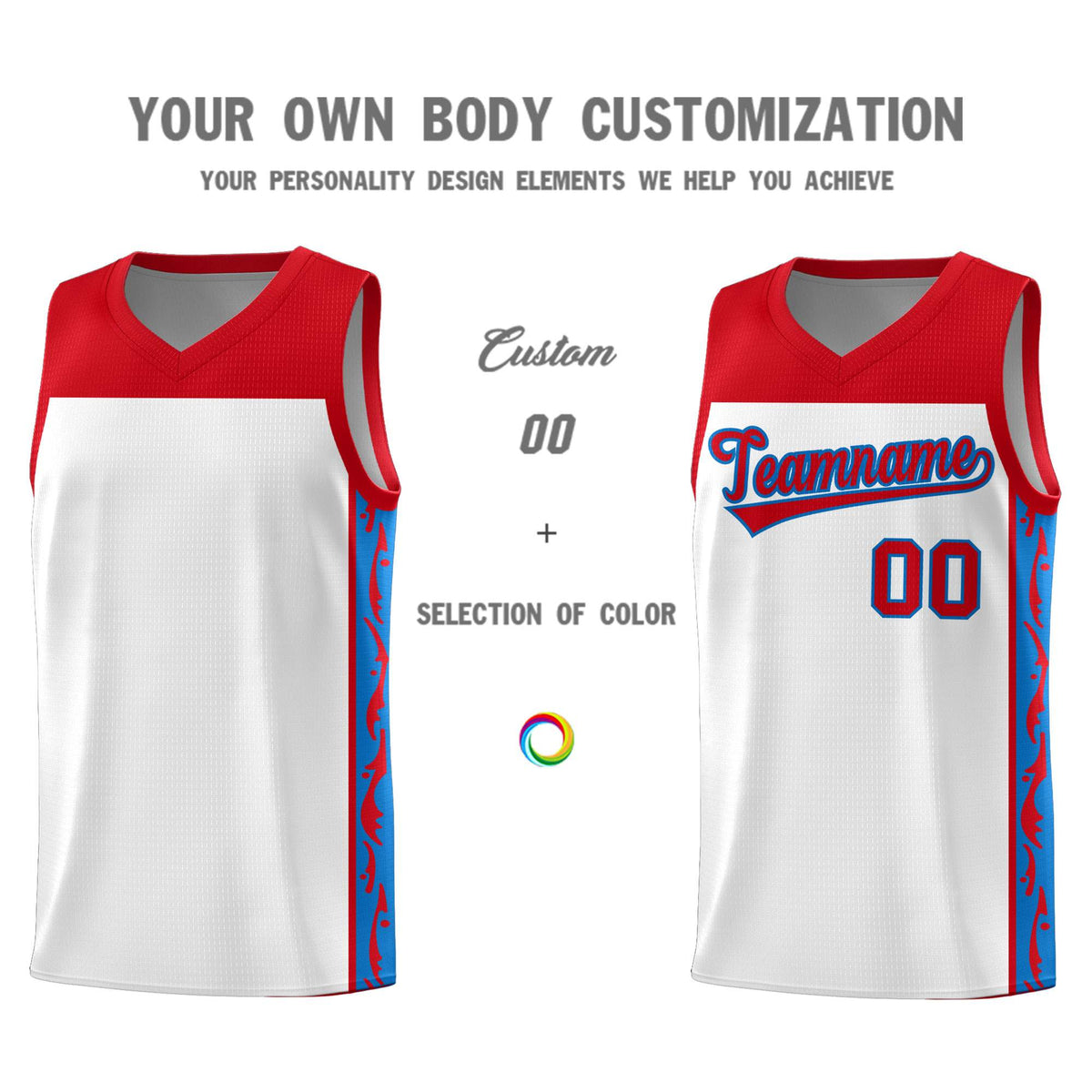 Custom White Side Pattern Sports Uniform Basketball Jersey|KXKSHOP