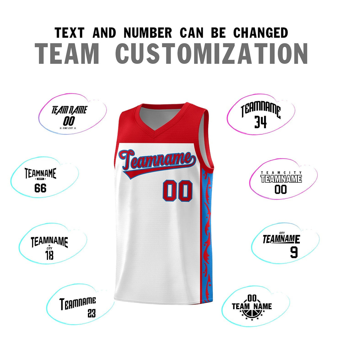 Custom White Side Pattern Sports Uniform Basketball Jersey|KXKSHOP