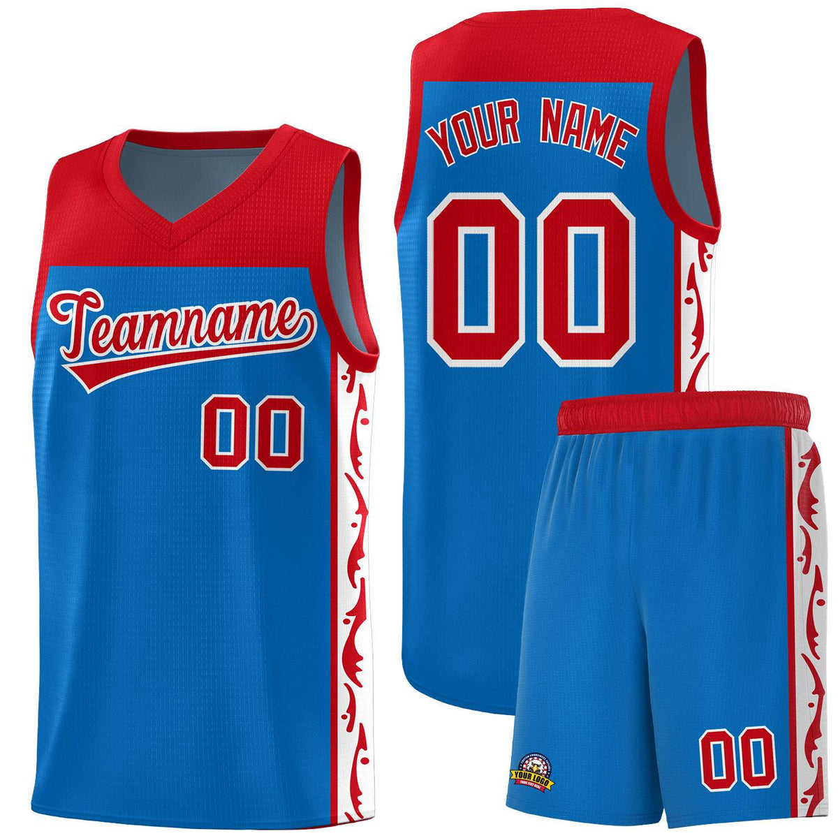 Custom Royal Side Pattern Sports Uniform Basketball Jersey|KXKSHOP