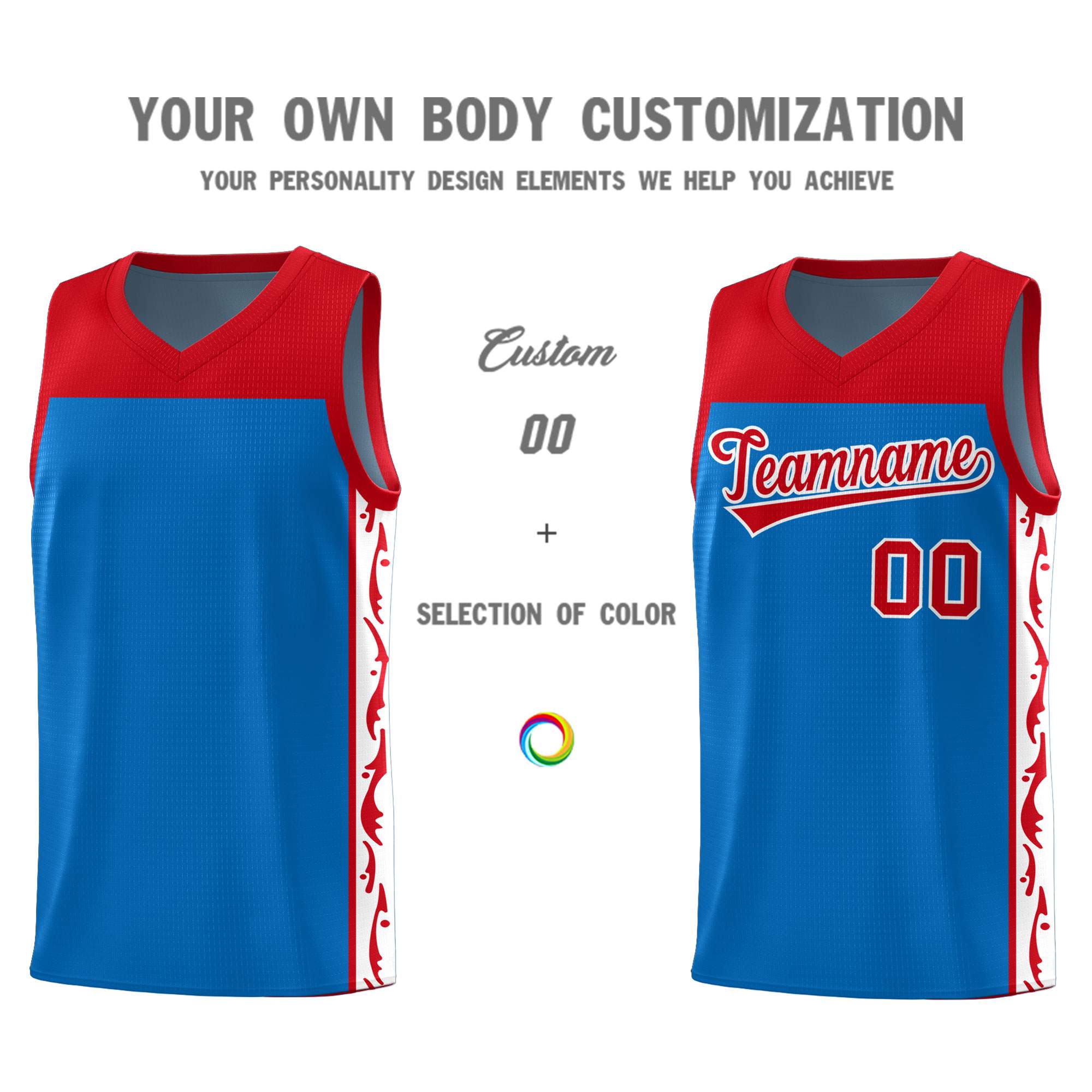 Custom Royal Side Pattern Sports Uniform Basketball Jersey|KXKSHOP