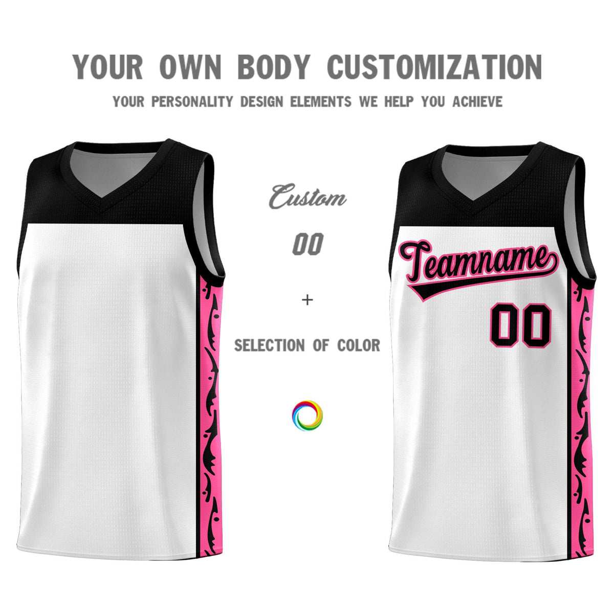 Custom White Side Pattern Sports Uniform Basketball Jersey|KXKSHOP