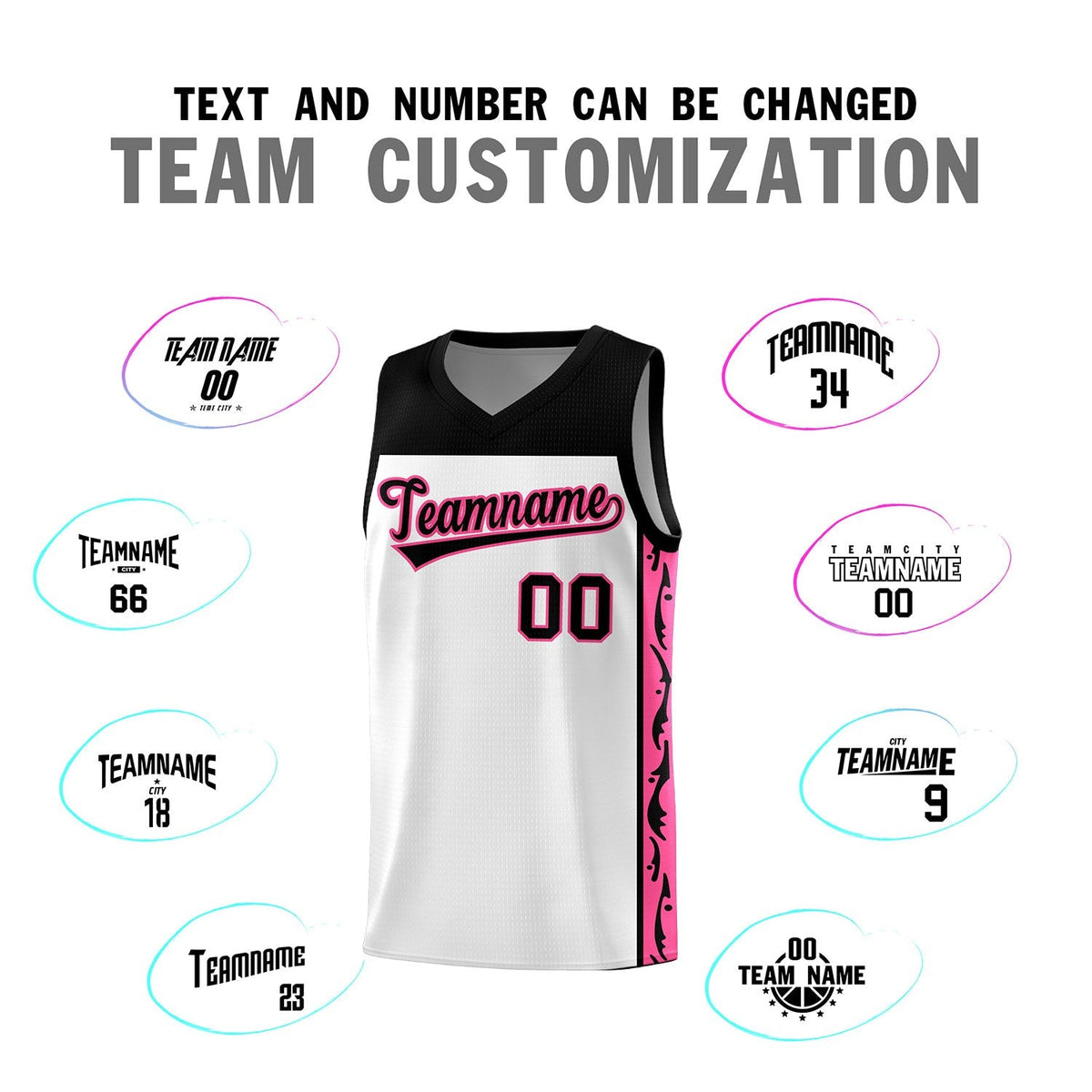 Custom White Side Pattern Sports Uniform Basketball Jersey|KXKSHOP