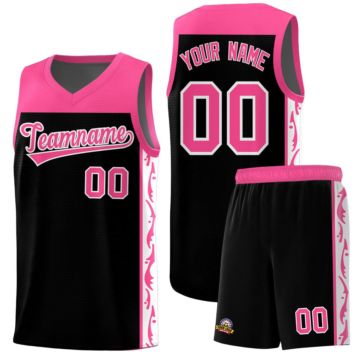 Custom Black Side Pattern Sports Uniform Basketball Jersey|KXKSHOP