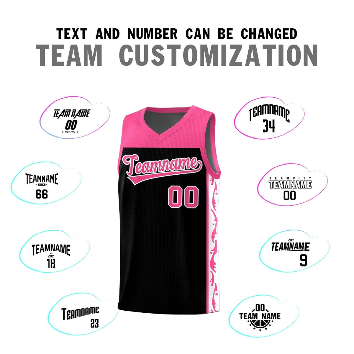 Custom Black Side Pattern Sports Uniform Basketball Jersey|KXKSHOP