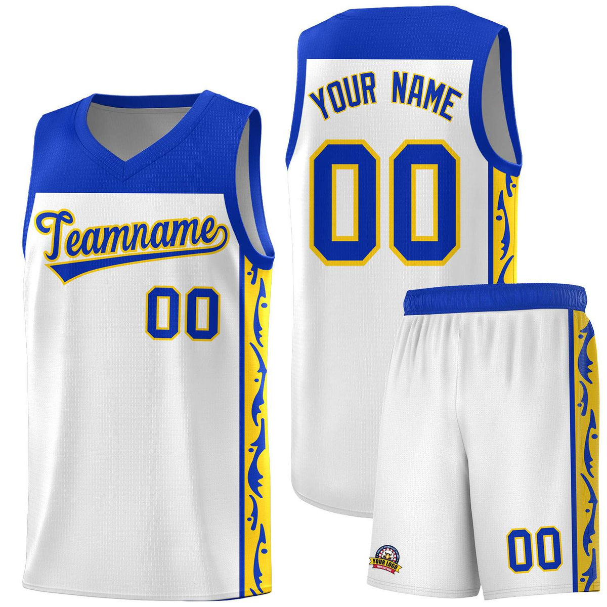 Custom White Side Pattern Sports Uniform Basketball Jersey|KXKSHOP