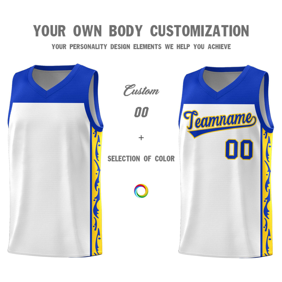 Custom White Side Pattern Sports Uniform Basketball Jersey|KXKSHOP