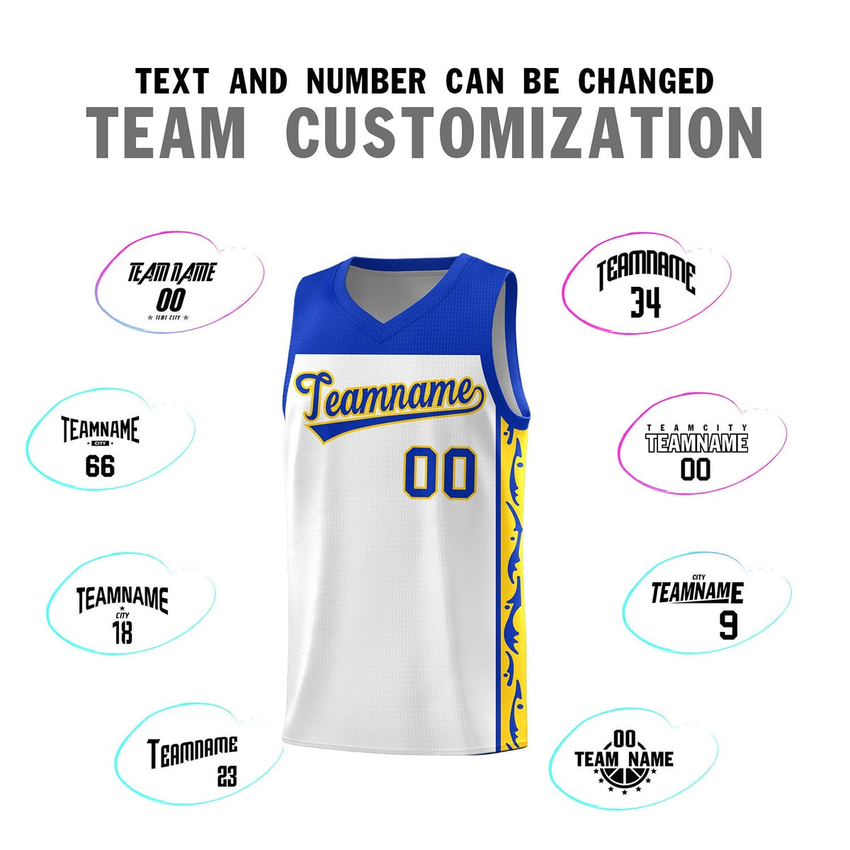 Custom White Side Pattern Sports Uniform Basketball Jersey|KXKSHOP