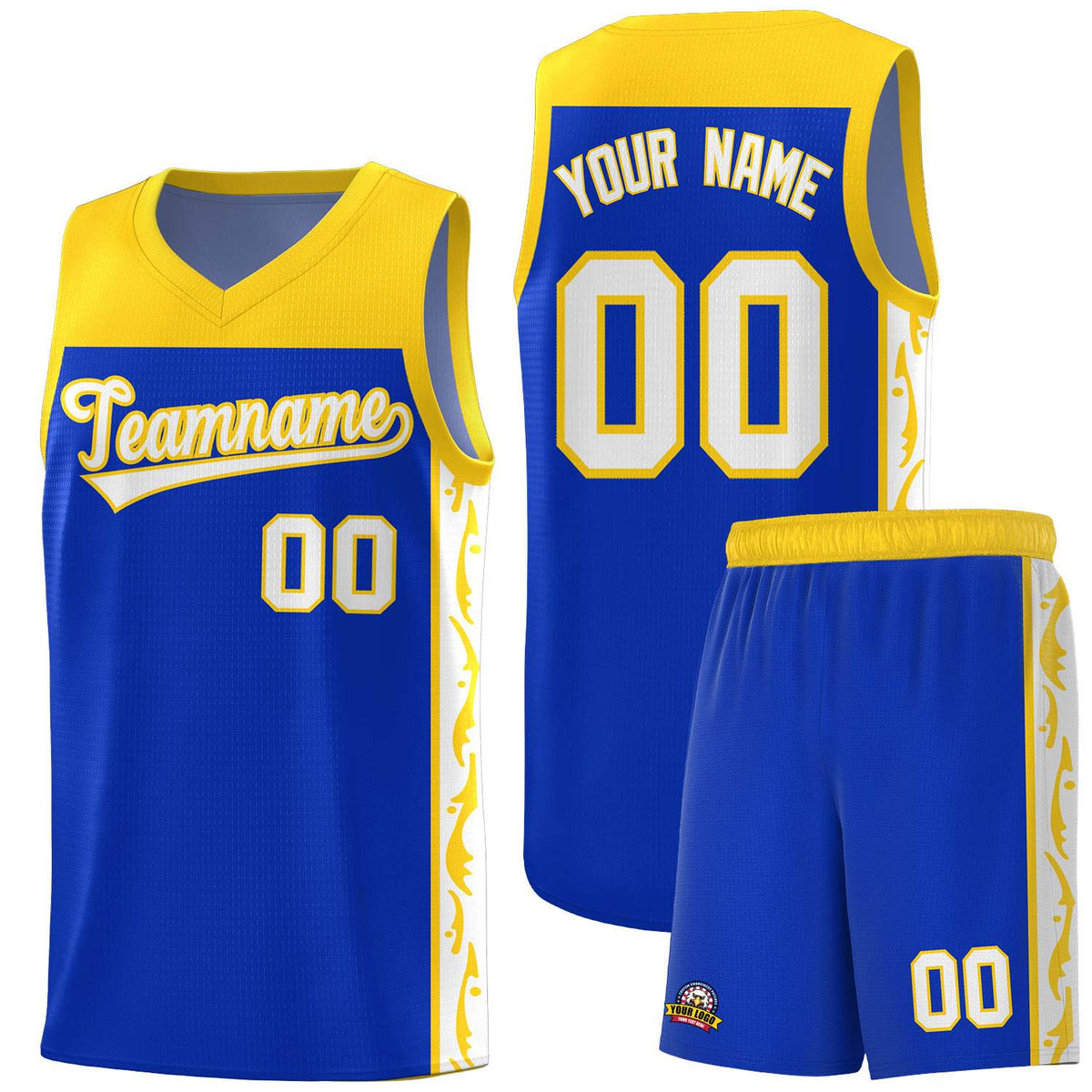 Custom Royal Side Pattern Sports Uniform Basketball Jersey|KXKSHOP
