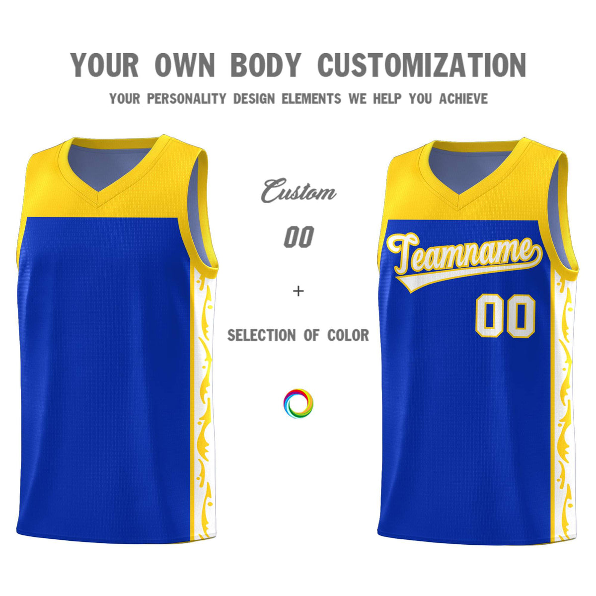 Custom Royal Side Pattern Sports Uniform Basketball Jersey|KXKSHOP