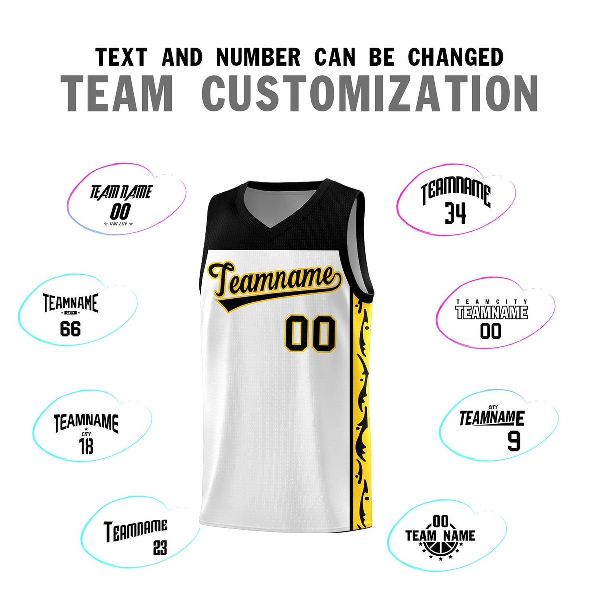Custom White Side Pattern Sports Uniform Basketball Jersey|KXKSHOP