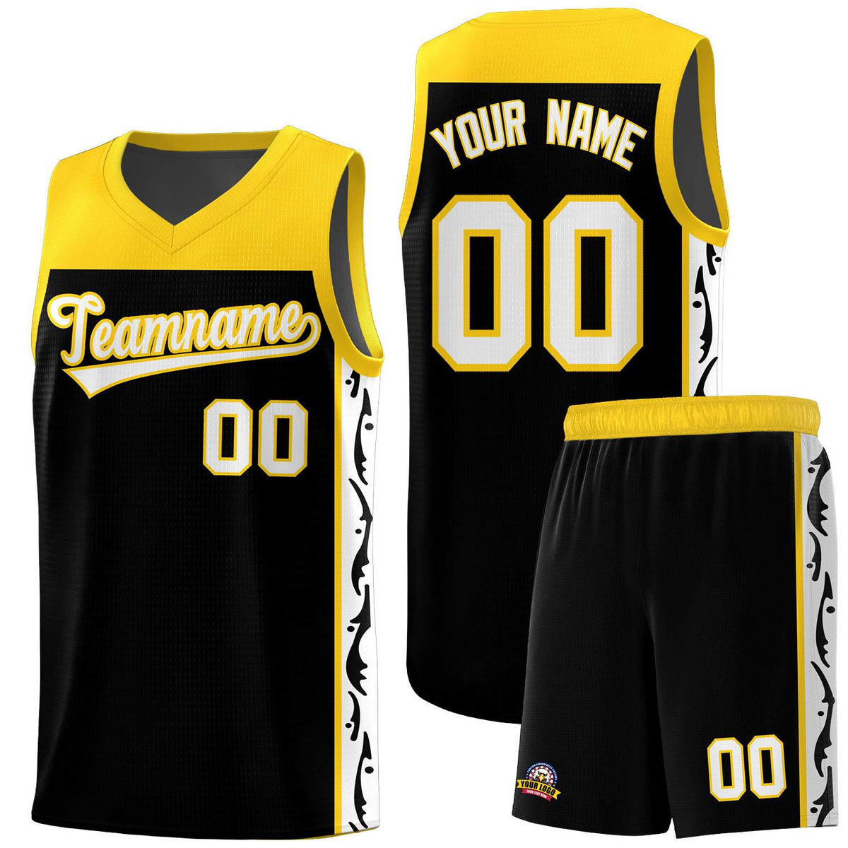 Custom Black Side Pattern Sports Uniform Basketball Jersey|KXKSHOP