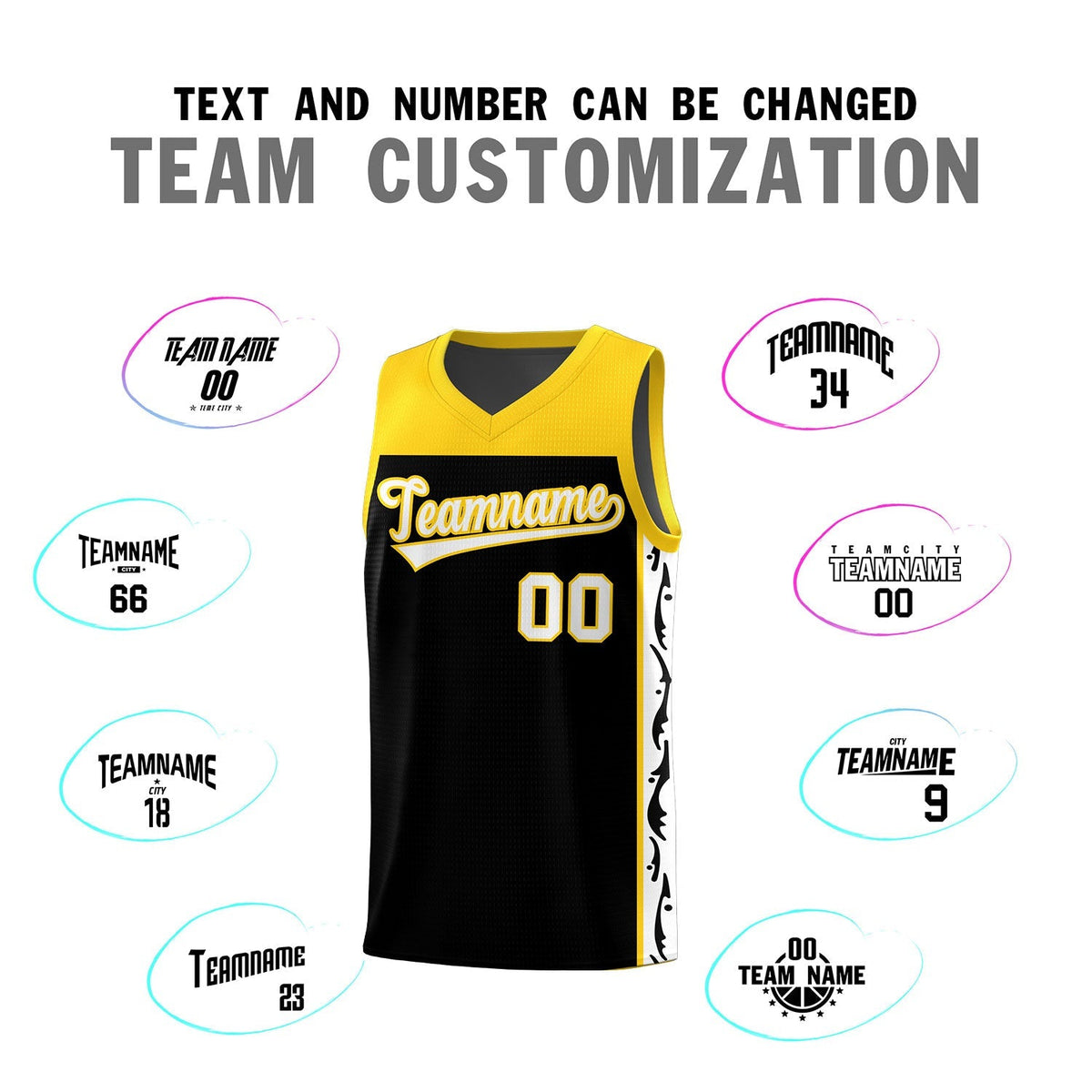 Custom Black Side Pattern Sports Uniform Basketball Jersey|KXKSHOP