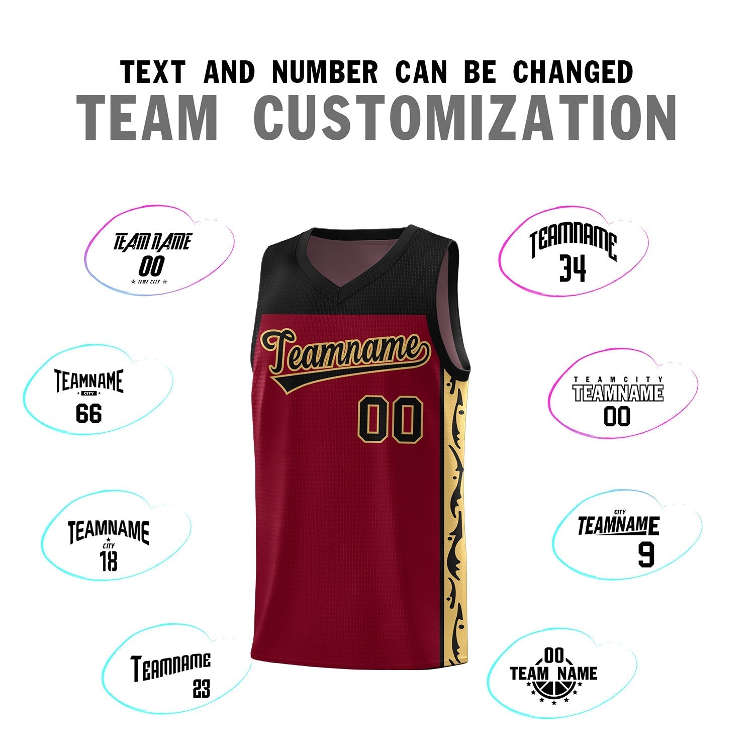 Custom Crimson Side Pattern Sports Uniform Basketball Jersey|KXKSHOP