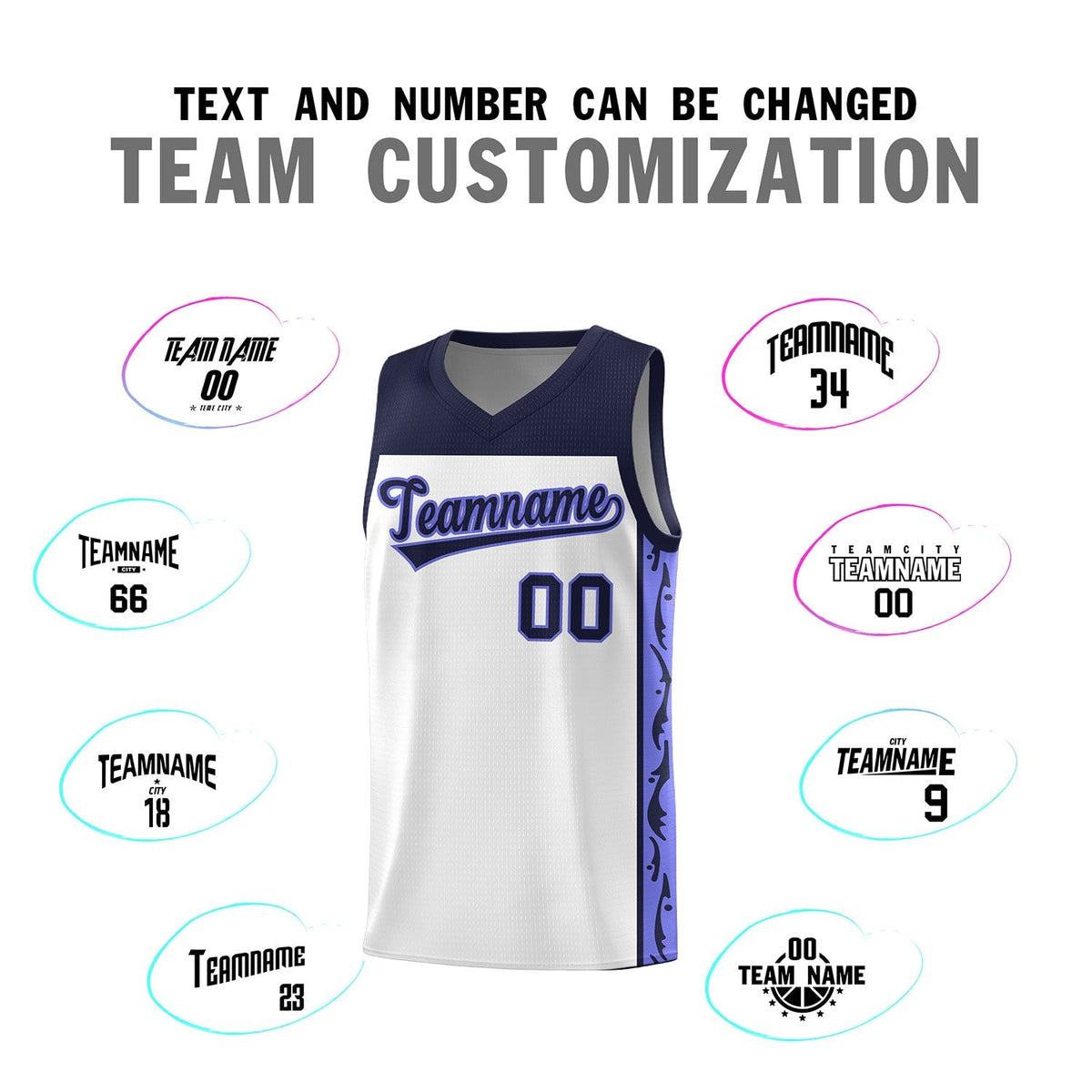 Custom White Side Pattern Sports Uniform Basketball Jersey|KXKSHOP