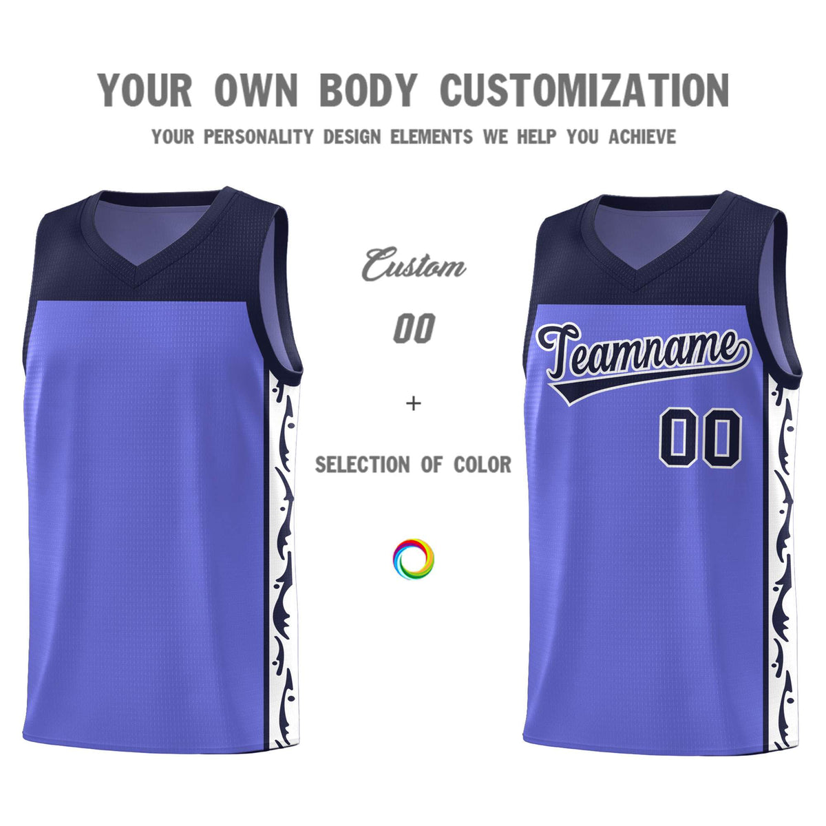 Custom Purple Side Pattern Sports Uniform Basketball Jersey|KXKSHOP