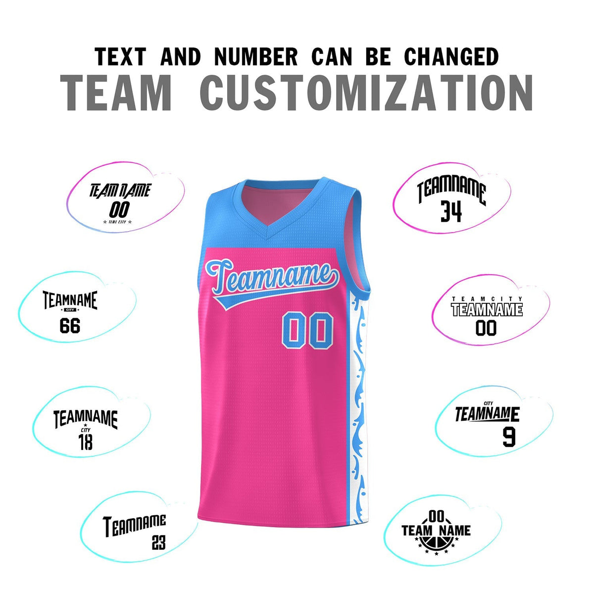 Custom Pink Side Pattern Sports Uniform Basketball Jersey|KXKSHOP