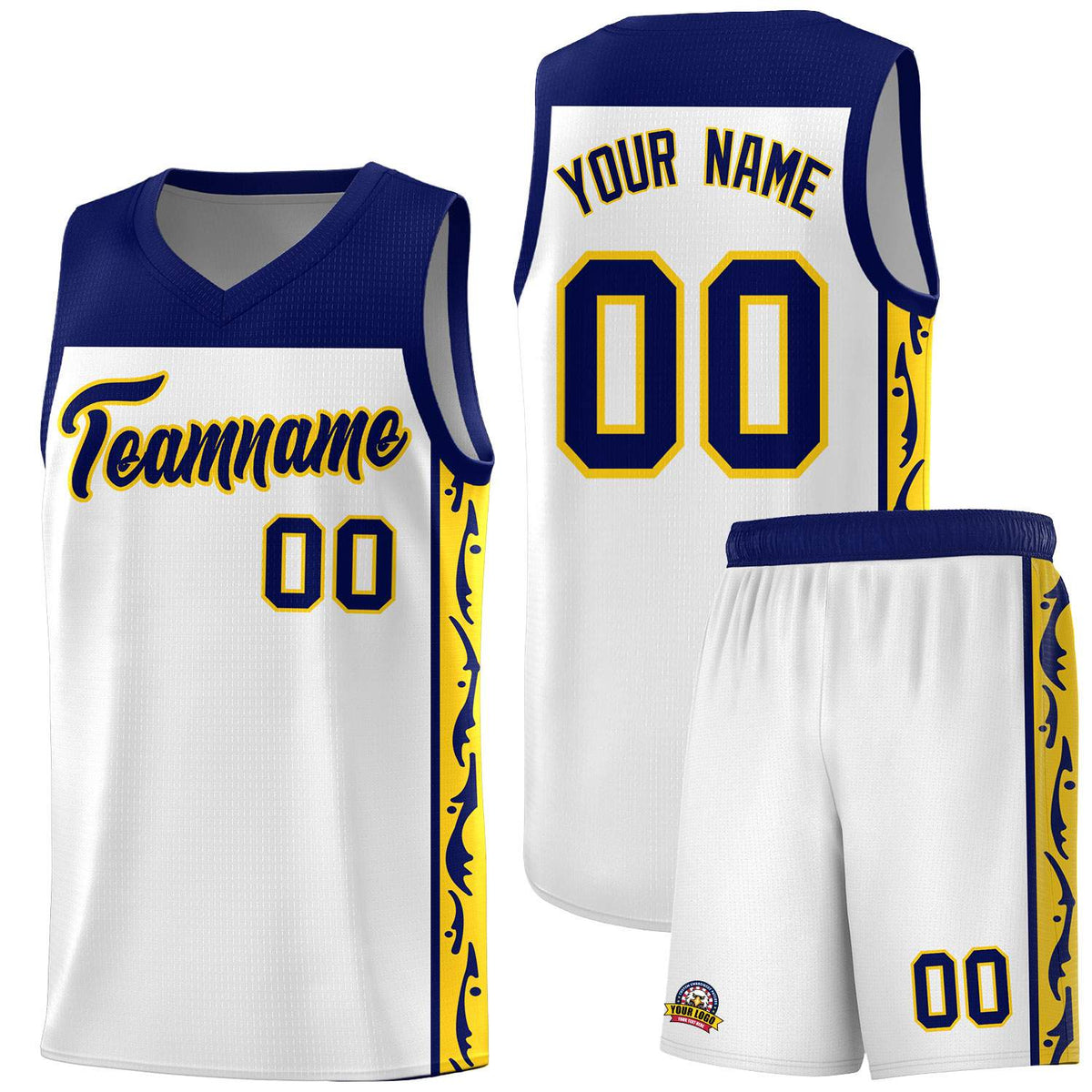 Custom White Side Pattern Sports Uniform Basketball Jersey|KXKSHOP