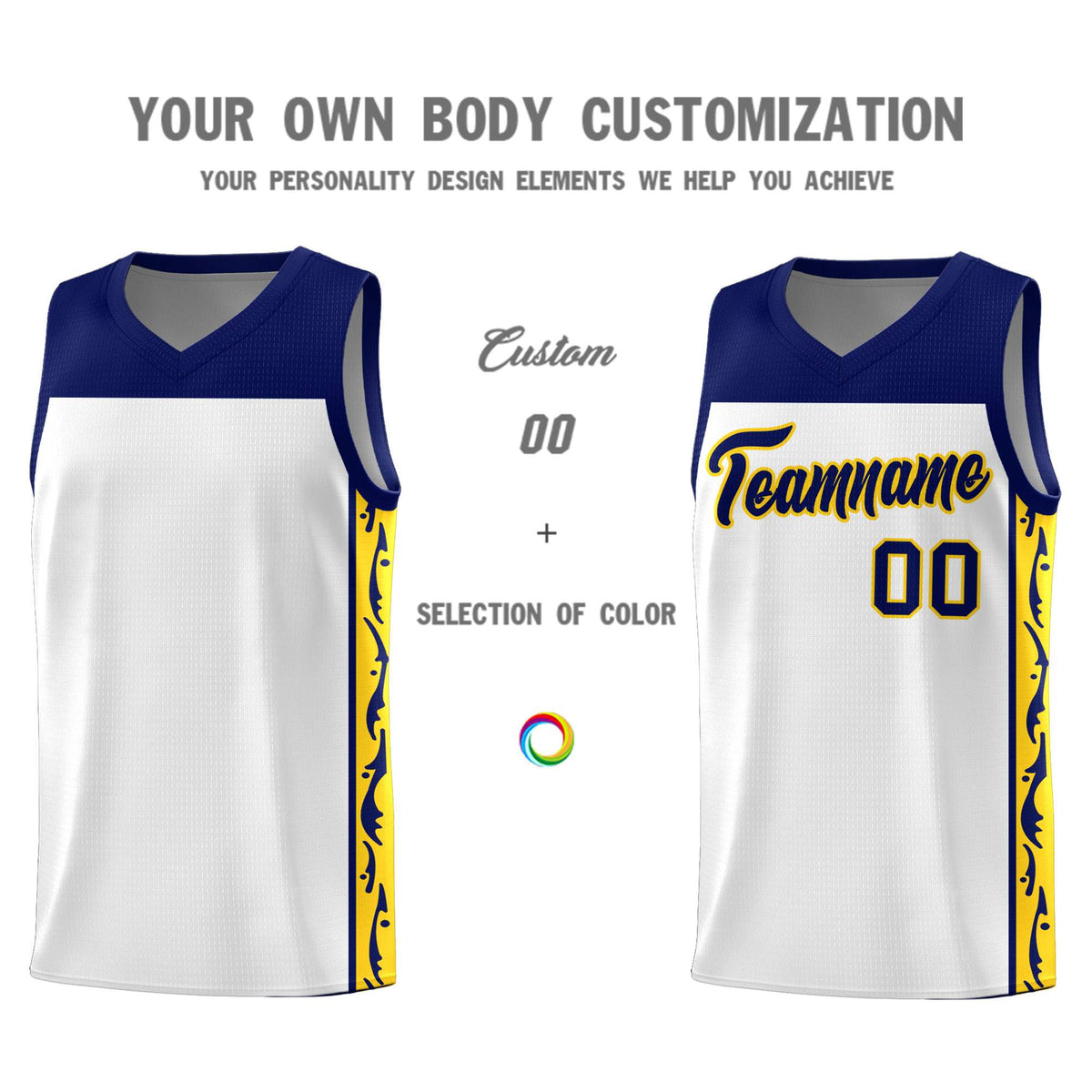 Custom White Side Pattern Sports Uniform Basketball Jersey|KXKSHOP