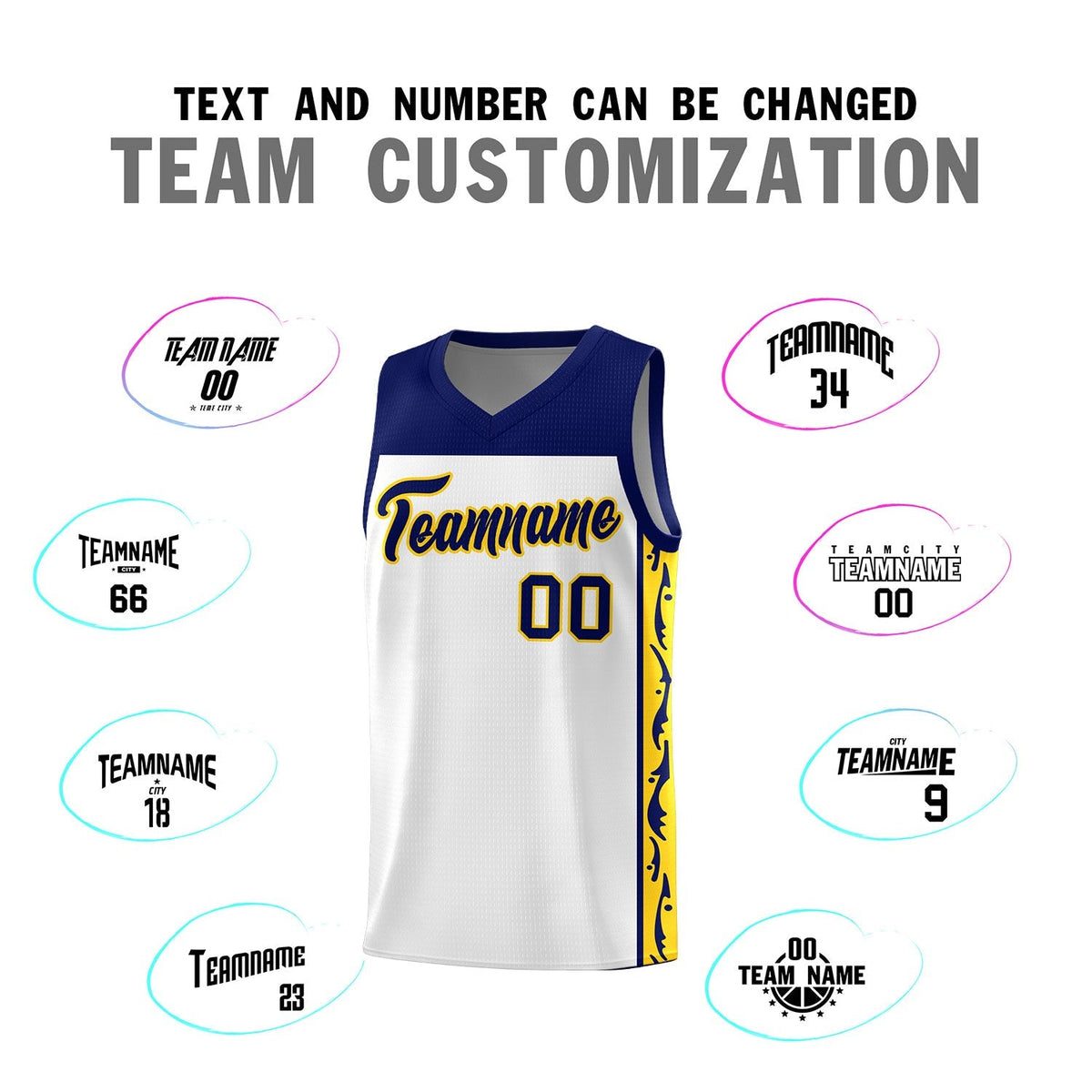 Custom White Side Pattern Sports Uniform Basketball Jersey|KXKSHOP