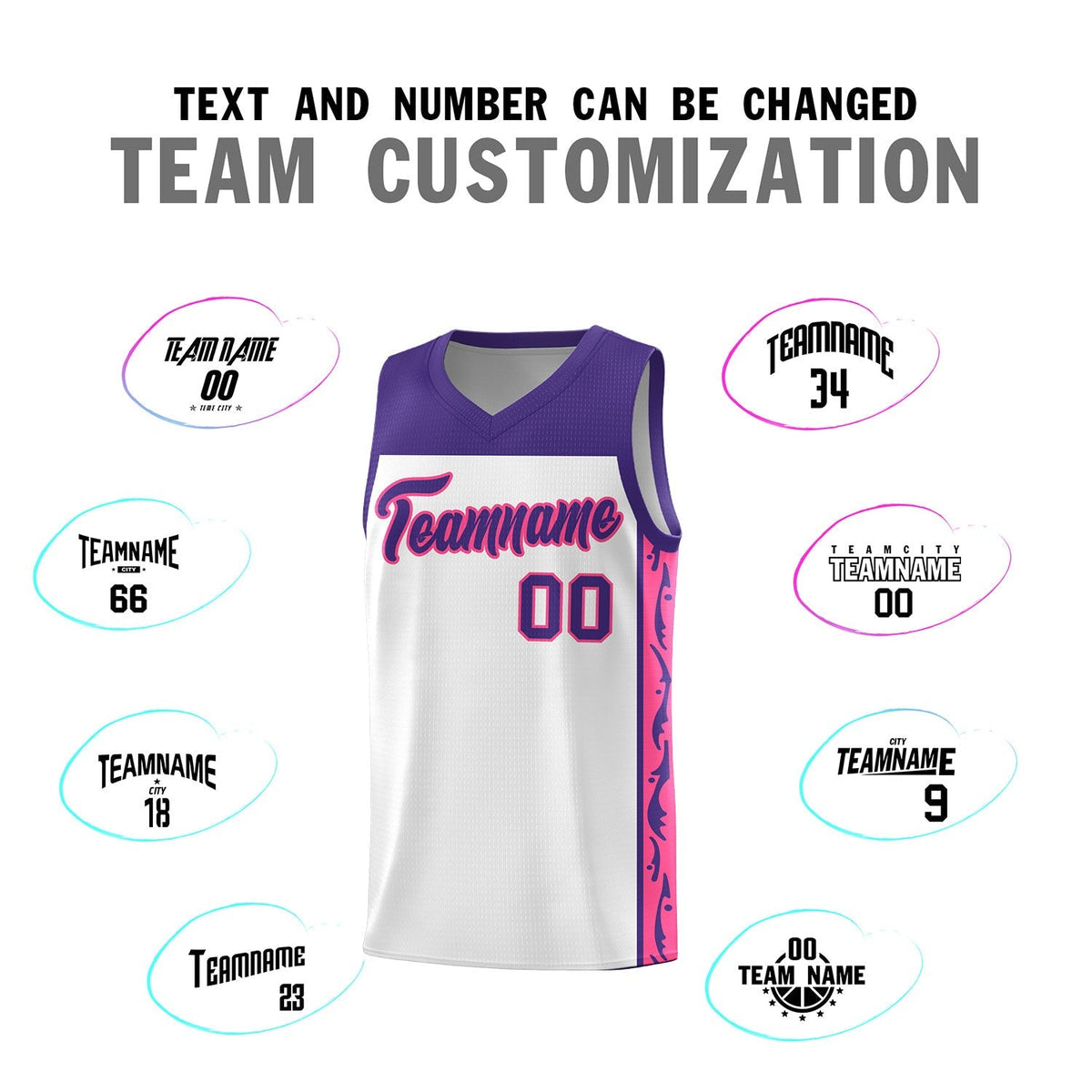 Custom White Side Pattern Sports Uniform Basketball Jersey|KXKSHOP