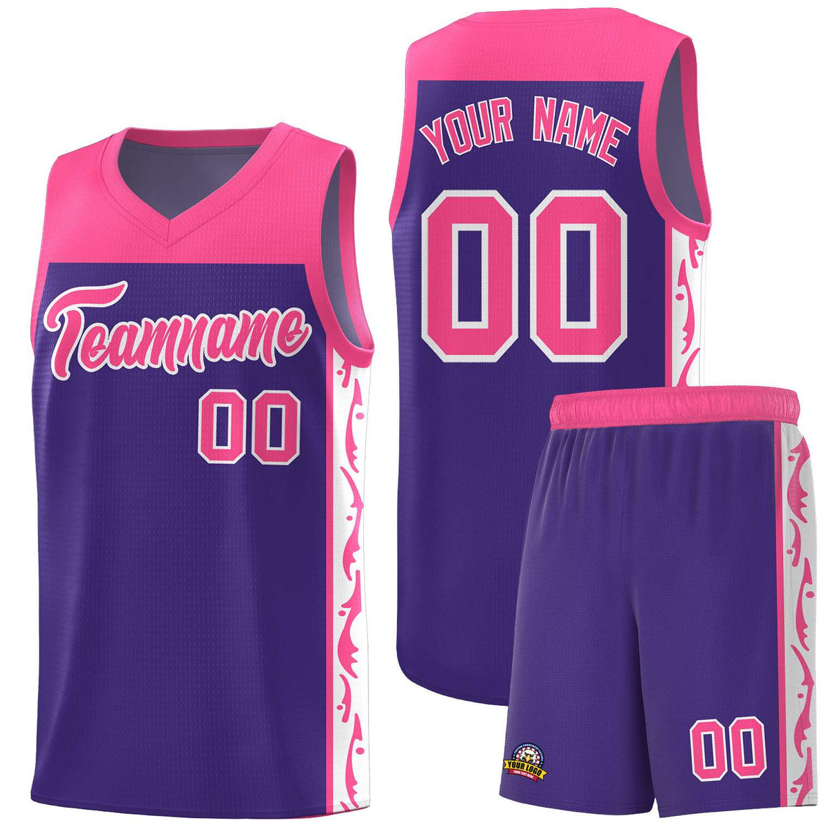 Custom Purple Side Pattern Sports Uniform Basketball Jersey|KXKSHOP