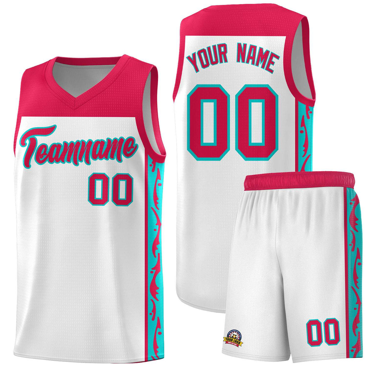Custom White Side Pattern Sports Uniform Basketball Jersey|KXKSHOP