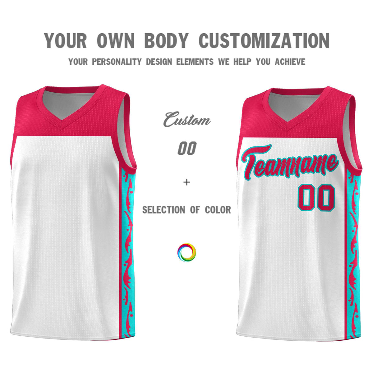 Custom White Side Pattern Sports Uniform Basketball Jersey|KXKSHOP