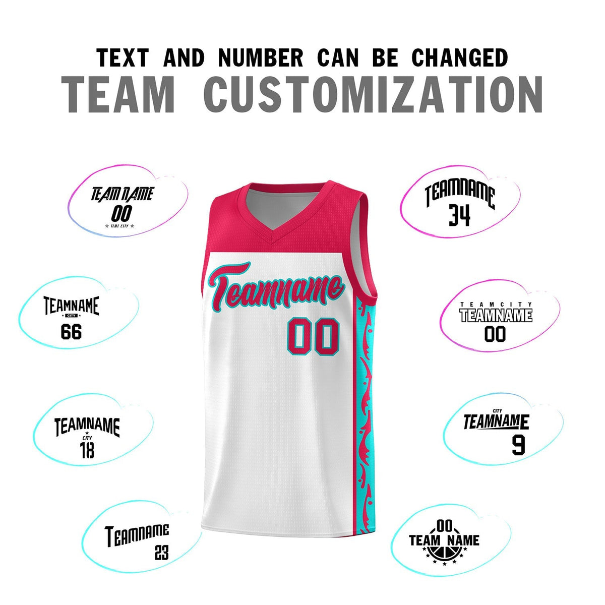 Custom White Side Pattern Sports Uniform Basketball Jersey|KXKSHOP