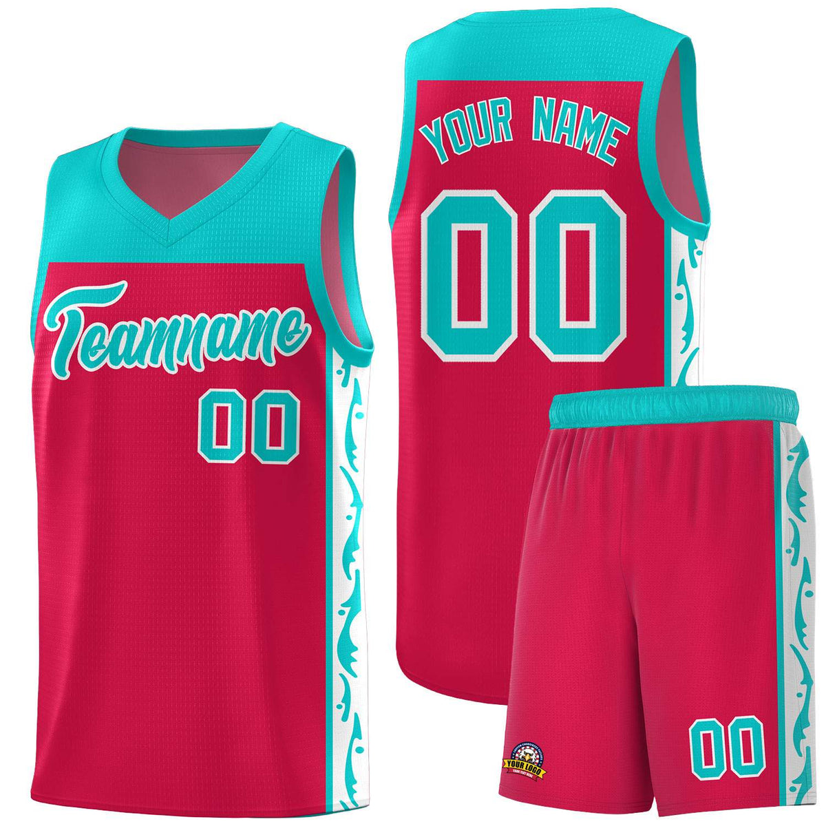 Custom Red Side Pattern Sports Uniform Basketball Jersey|KXKSHOP