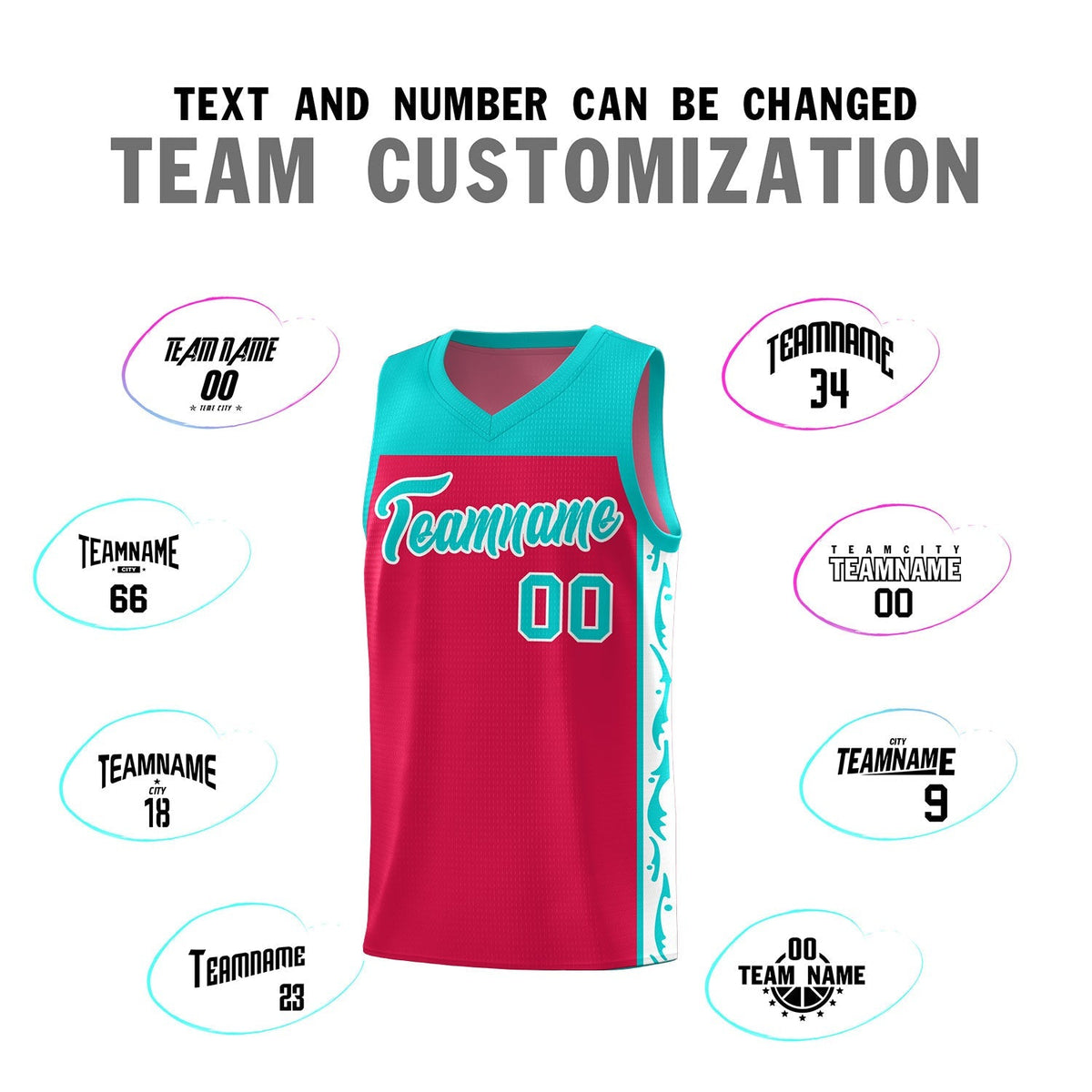 Custom Red Side Pattern Sports Uniform Basketball Jersey|KXKSHOP