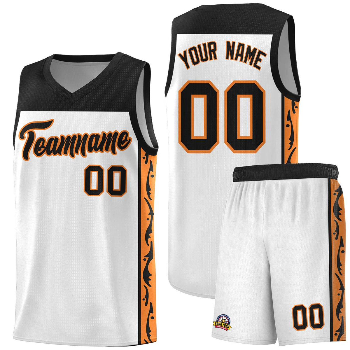 Custom White Side Pattern Sports Uniform Basketball Jersey|KXKSHOP