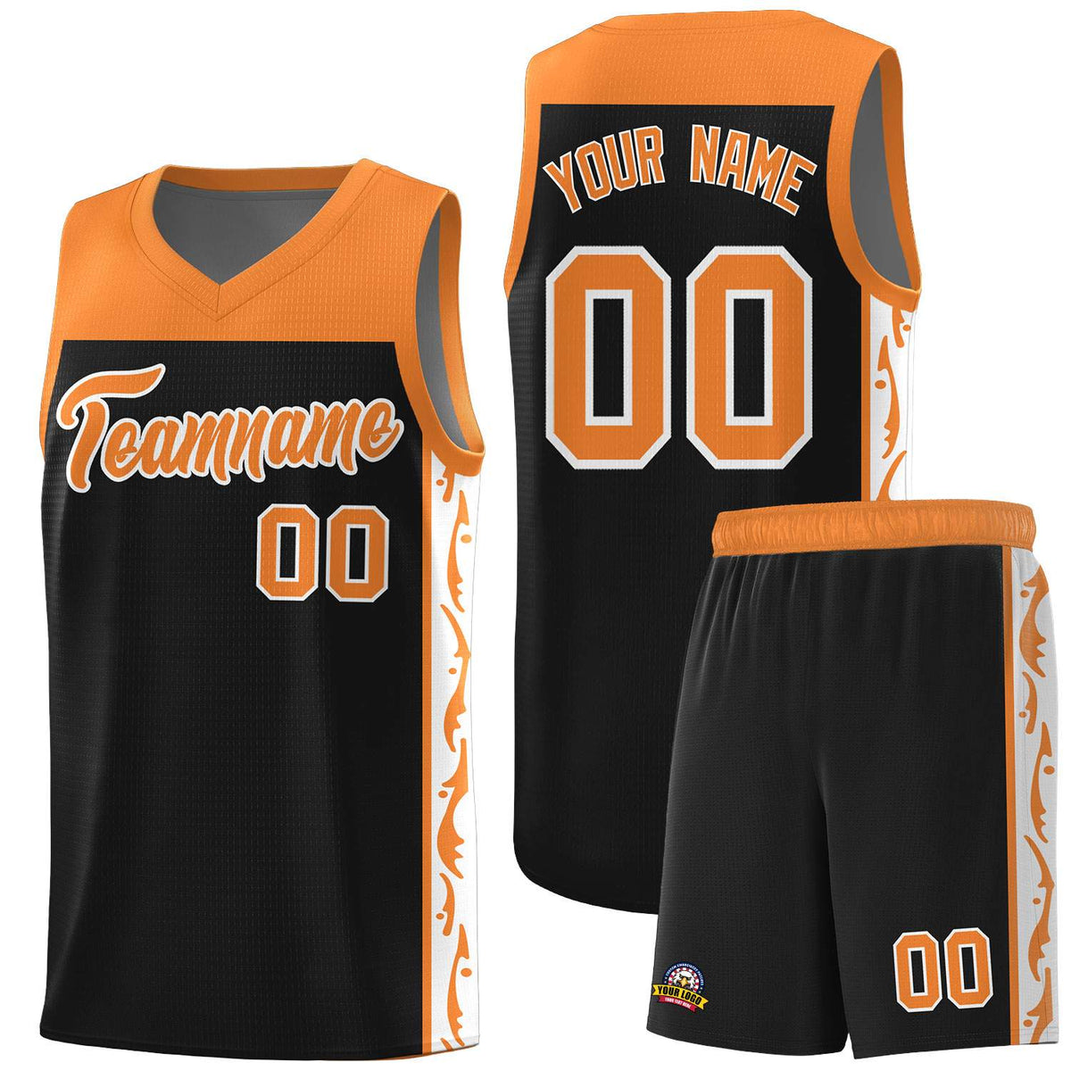 Custom Black Side Pattern Sports Uniform Basketball Jersey|KXKSHOP